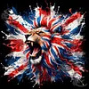 Independence Day Patriotic Lion Full 11CT 3 Strands DIY Stamped Cross Stitch Kit for Beginners Adults Home Wall Decor Cross Stitch Art and Crafts Kits 40x40cm