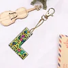 >SALE<DIY Pocket Mirror Handmade Gem Keychains Letters Lady Bag Pendant 60x70mm (L)