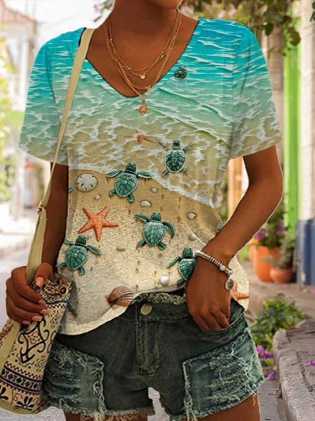 V Neck Casual T-Shirt