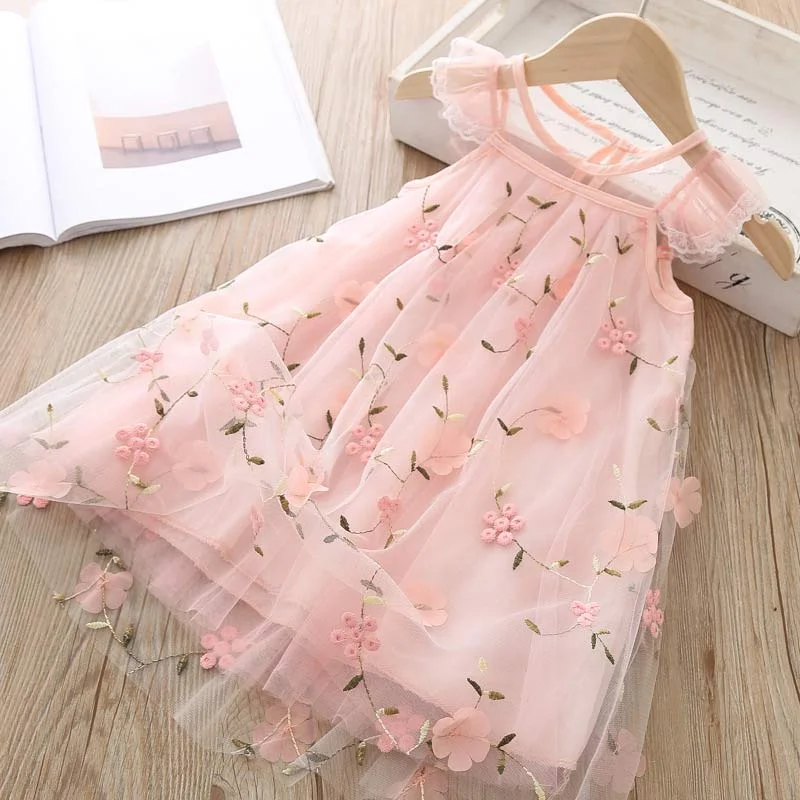 Bear Leader Girls Dress 2022 New Baby Girl Dress Lapel Sleeveless Tank Top Striped Dress Girls Embroidery Dress For 2-6Y