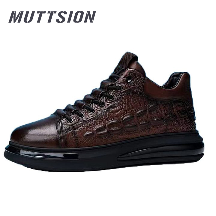 MUTTSION Black Alligator Pattern Skate Shoes