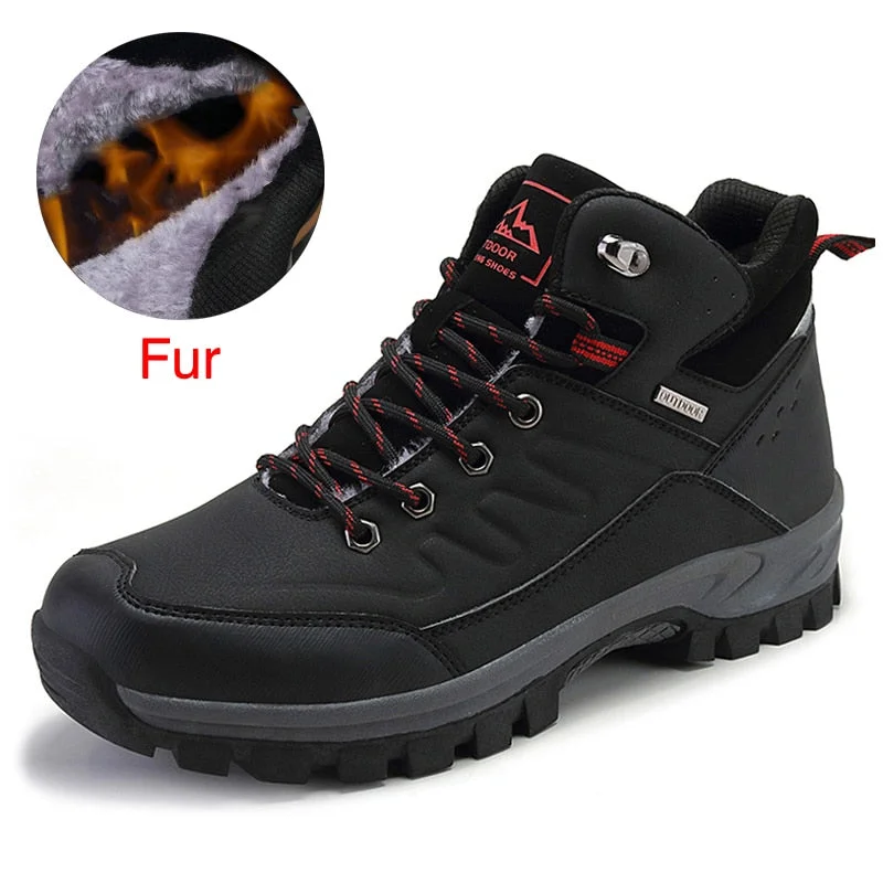 DEKABR Brand Winter Men Snow Boots Warm Plush Men's Boots Waterproof Leather Ankle Boots Top Quality Non-slip Men's Hiking Boots