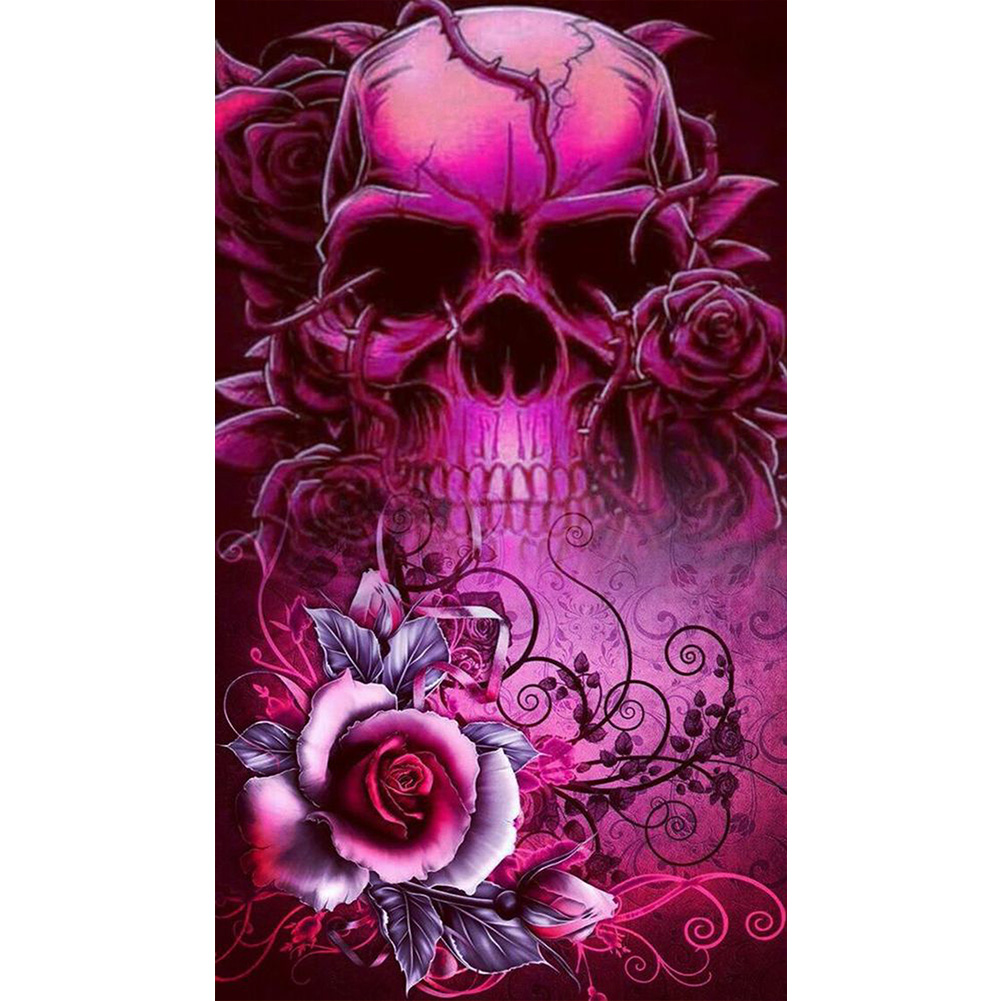 

Skull Rose - Round Drill Diamond Painting - 40*70CM (Big Size), 501 Original