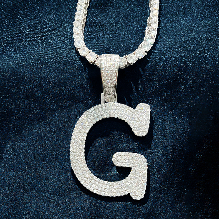 A-Z Big Initials Letter Chain Pendant HipHop Necklace Jewelry