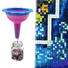 Gradient Color Diamond Painting Organizer Funnel Morning Glory Design Portable Drill Funnel for DIY Craft Easy Transfer Tools (Style A)