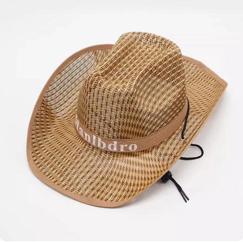 Men’s Minimalist Solid Color Big Eaves Straw Hat