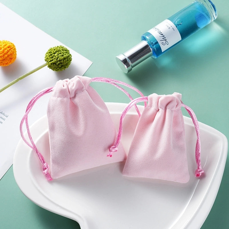 Minimalist Classic Style Solid Color Flannel Jewelry Packaging Bags