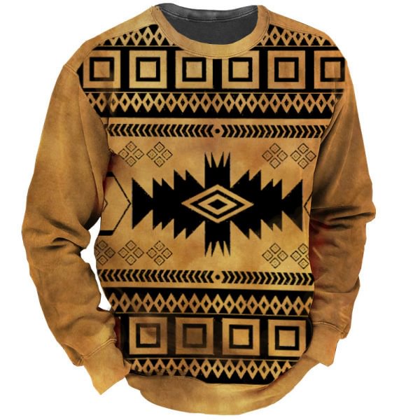 Men's Outdoor Vintage Tribal Aztec Ethnic Print Sweatshirt-Compassnice®