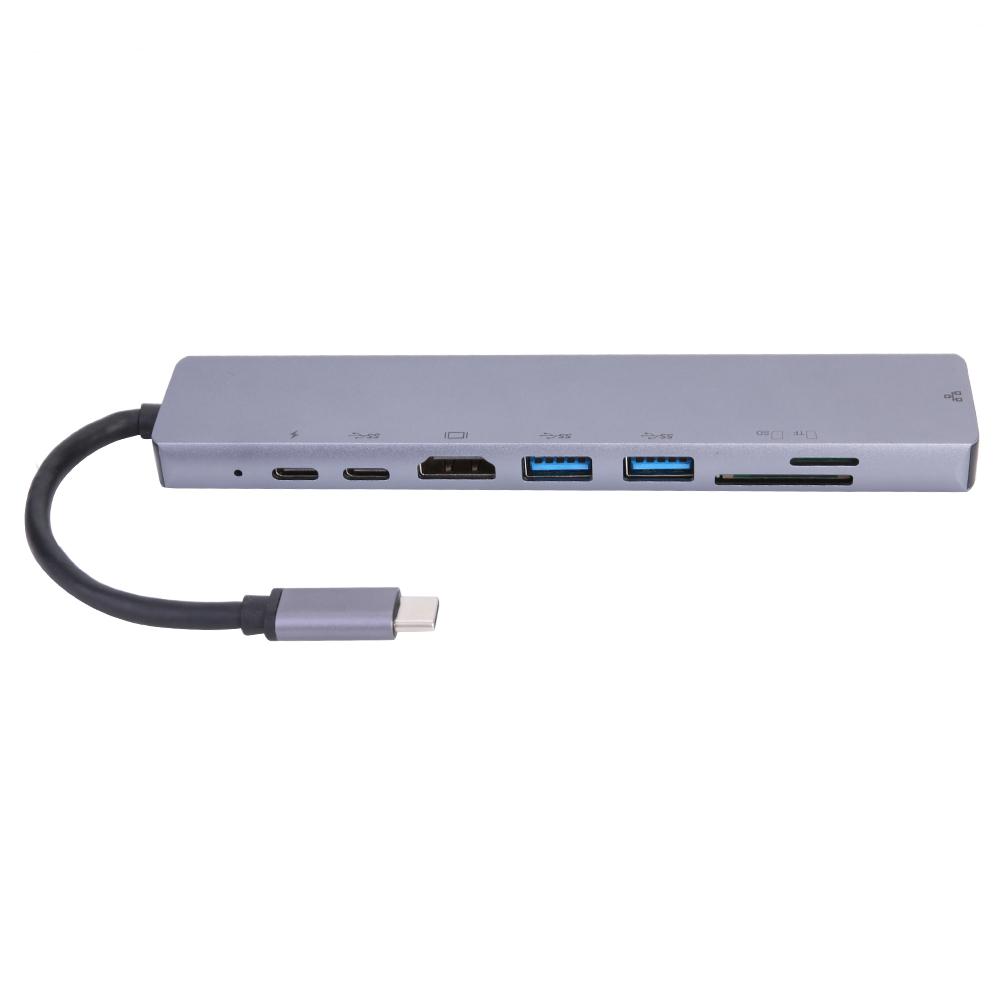

8 in 1 TYPE-C HUB Gigabit LAN Docking Station USB C Adapter for Notebook, 501 Original