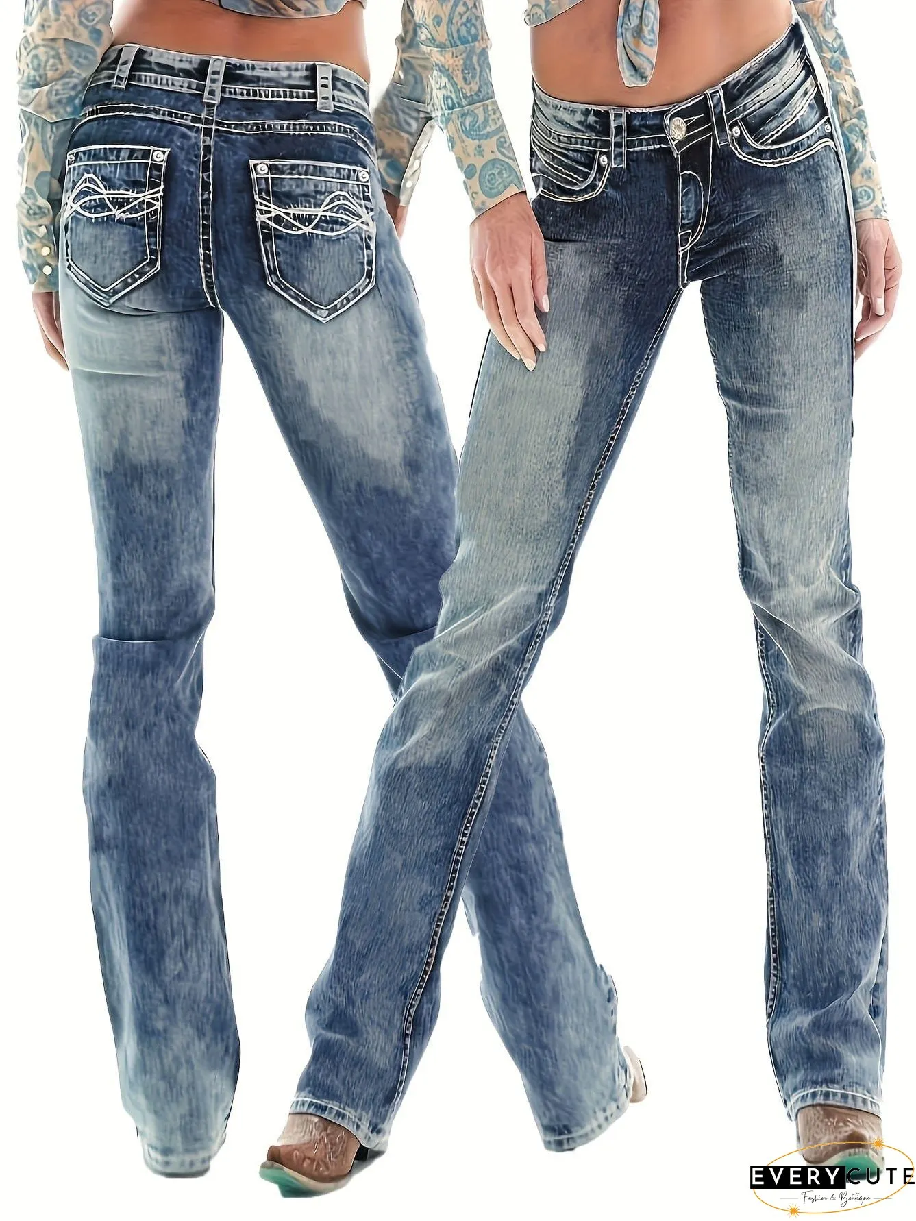 Stylish Mid-Rise Denim