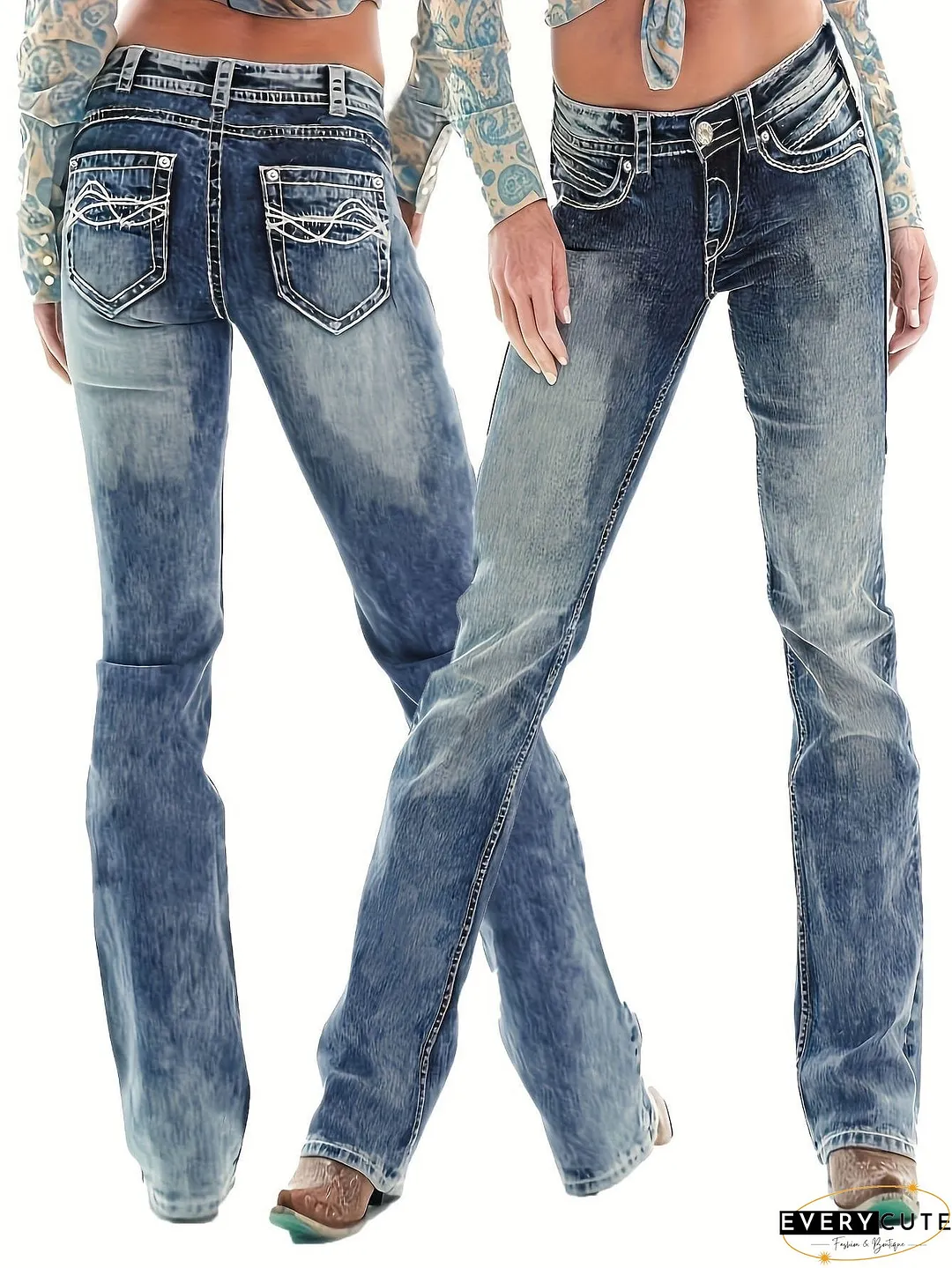 Stylish Mid-Rise Denim