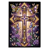 (US Local)50-Page A5 Size Cross Pattern Rhinestone Art Painting Notebook Kit for Gift