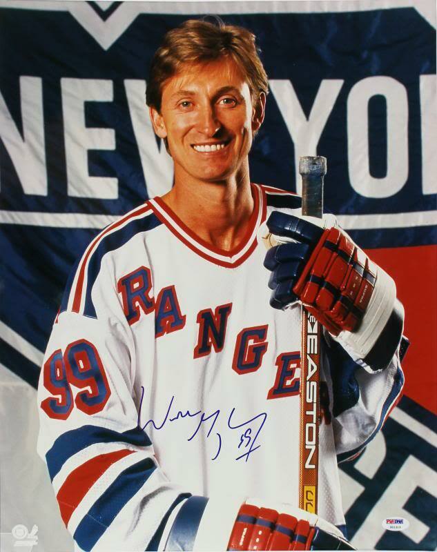 Rangers Wayne Gretzky Signed 16X20 Photo Poster painting Auto Graded Perfect 10! PSA/DNA #U01315