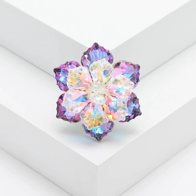 Sweet Pin Flower Alloy Inlay Artificial Crystal Women’s Brooches