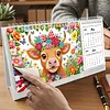 Yak Diamond Art Monthly Flip Tabletop Calendar January 2027 - December 2028 Small Desktop Calendar Planner 24 Months for Living Room Bedroom Office Desk Gift Giving