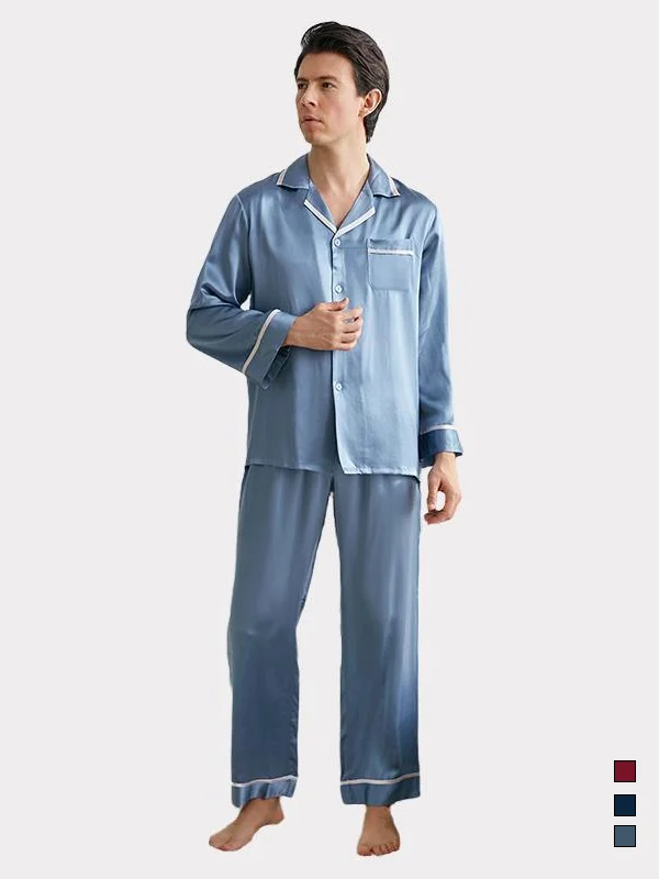 French Design Men's Real Silk Pajamas