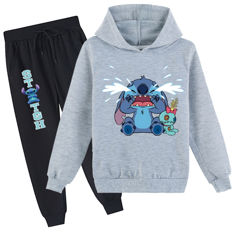 Mayoulove Stitch Zipper Jacket and Trouser Set - Cute and Comfortable Children's Clothing for Fans of Lilo and Stitch - Perfect for Boys and Girls Aged 3-10-Mayoulove