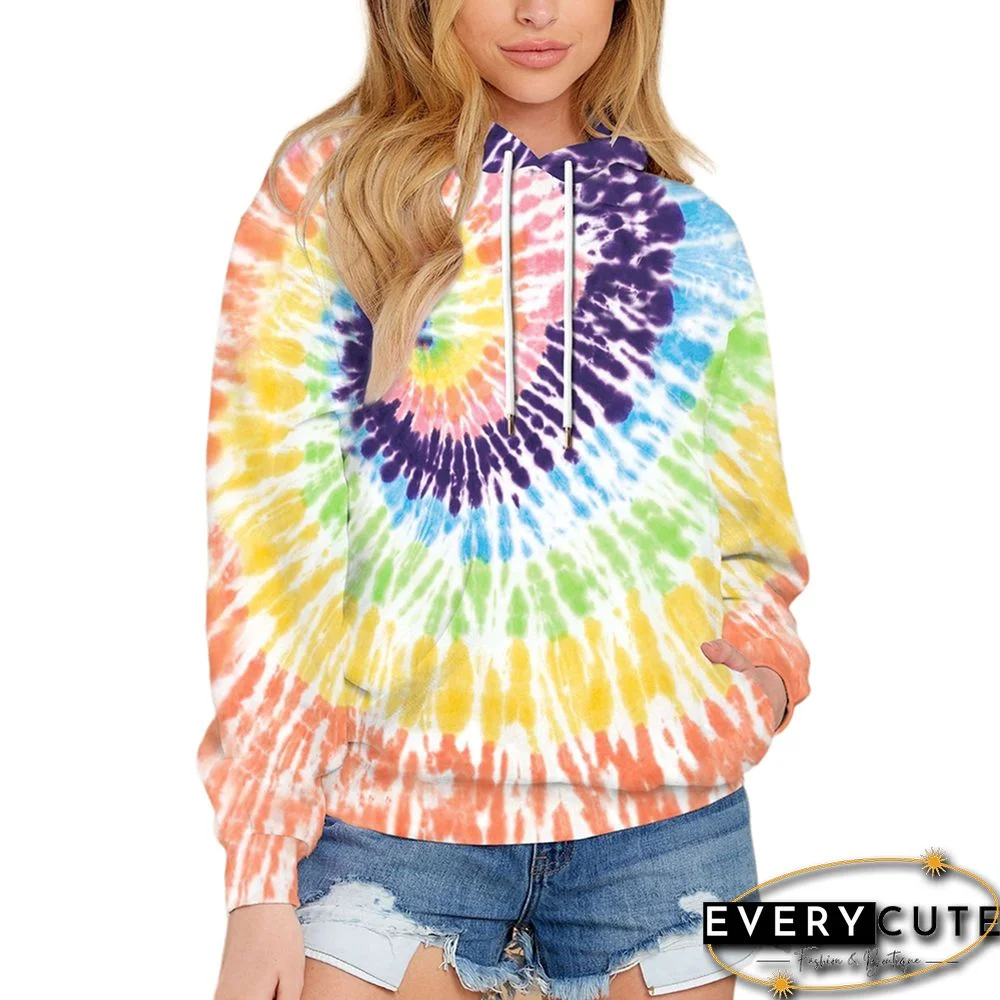 Multicolor Digital Tie-dye Print Hoodie