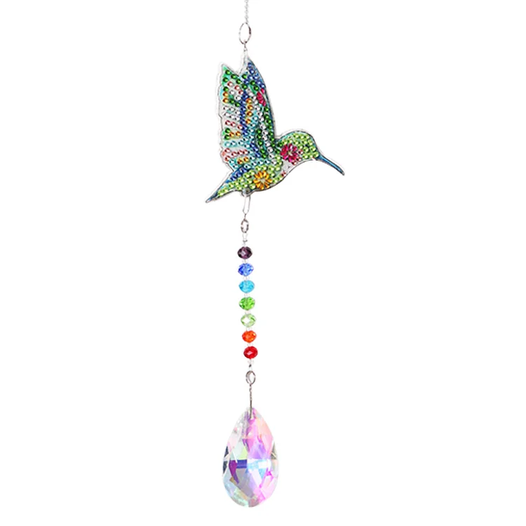 【Pendant】Crystal Diamond Angel Tears Catching Light Hanging Wind Chimes Decor (B) gbfke