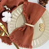45x45cm Plain Colors Linen Cotton Tassel Napkin for Event Catering