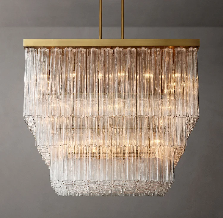 Cielola Luxury  Square Glass Chandelier 45" Vjlight