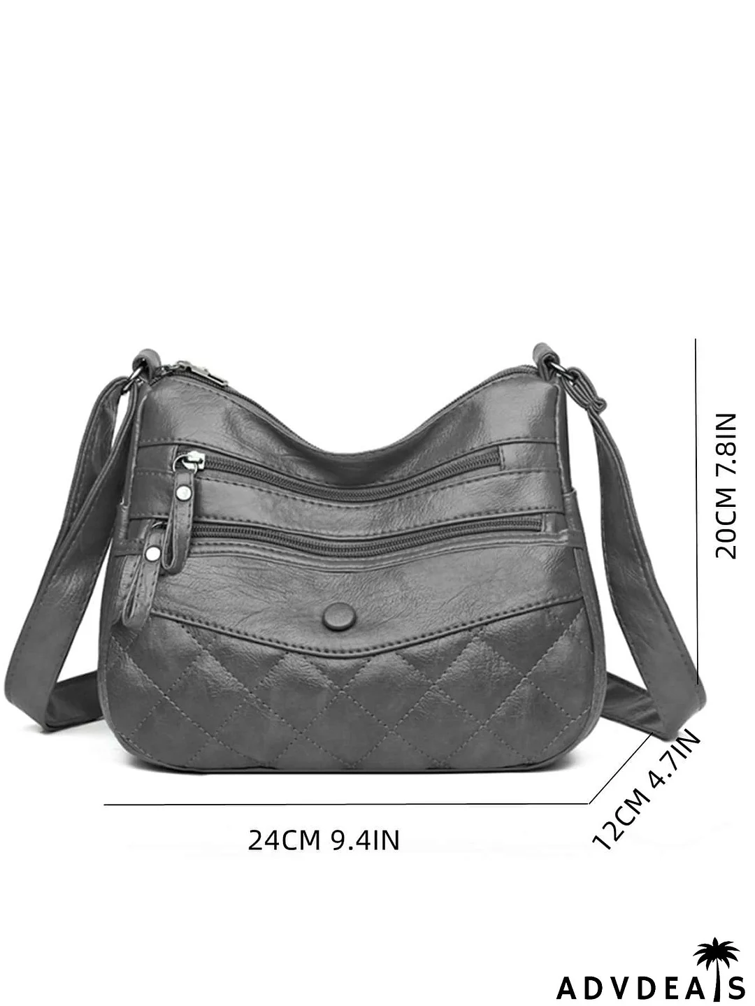 Snap Button Design Pocket Front Design Square Bag