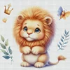 Cute Lion-18CT Stamped Cross Stitch 20*20cm/7.87*7.87in