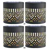 2 Pack Solar Hollow Iron Wall Light Outdoor Garden Fence Lamp