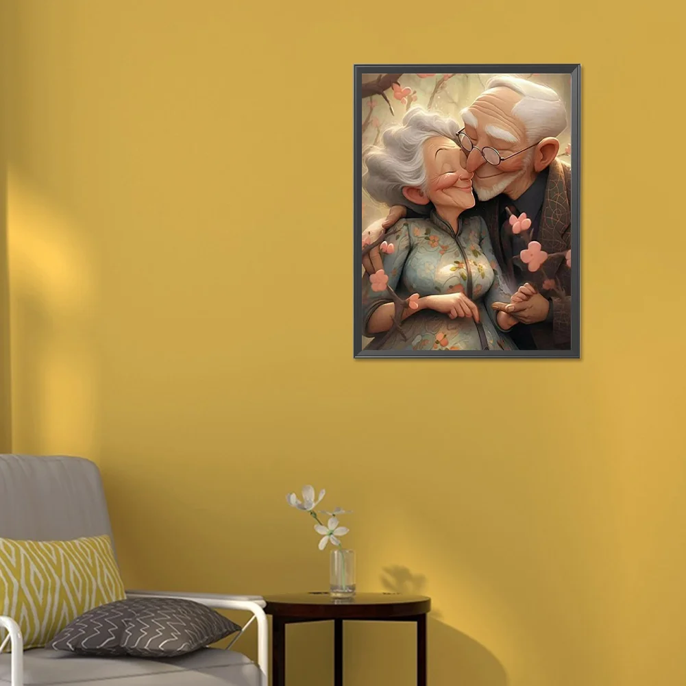 Full Round Diamond Painting 30*40cm - Elderly Couple
