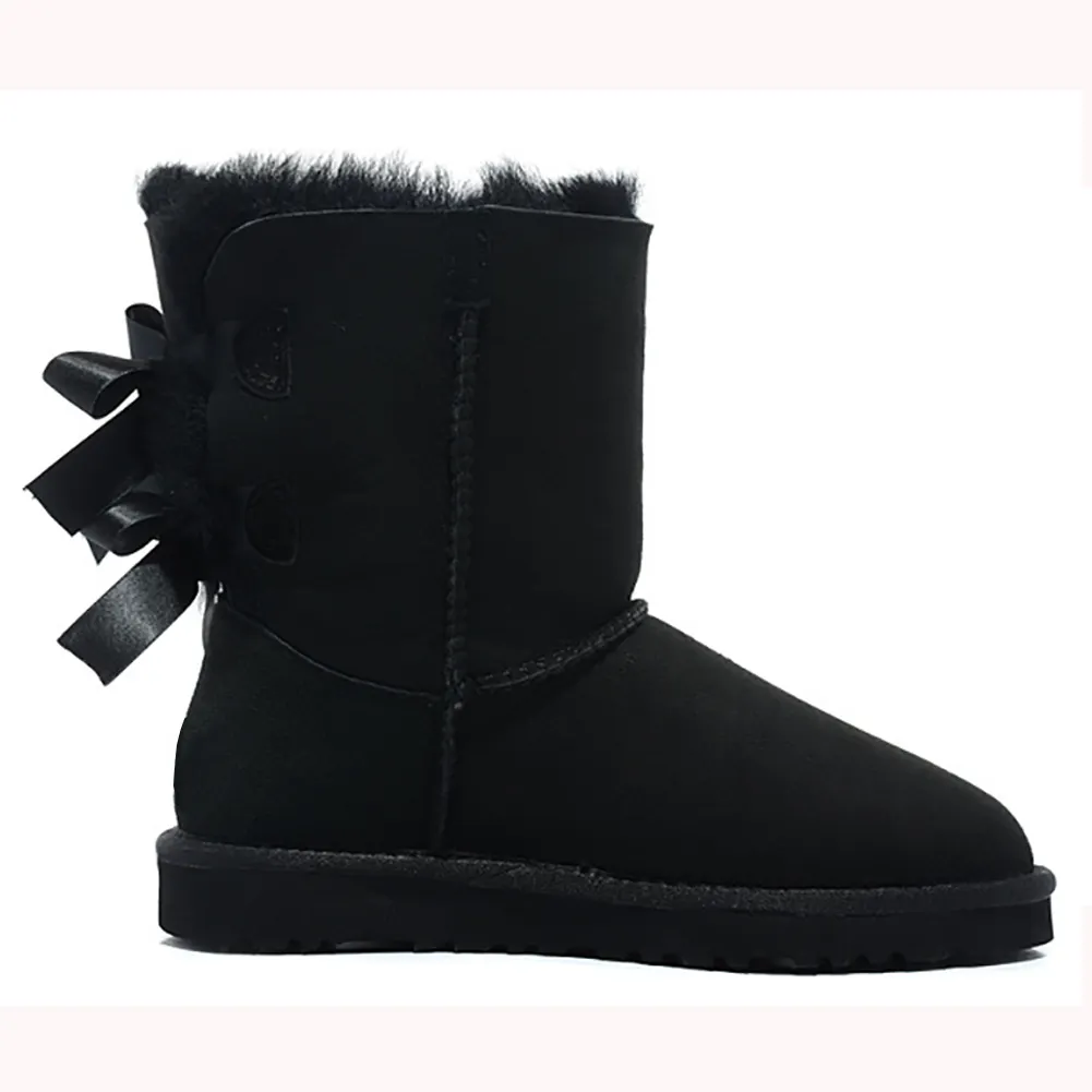 Women's Winter Ankle Snow Boots Black-vocosishoes