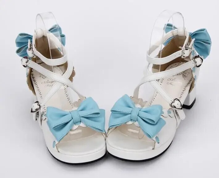 VCshoesWoman Mori Girl Lolita Cosplay Shoes Lady Mid Heels Pumps Women Princess Dress Sandals Bowtie