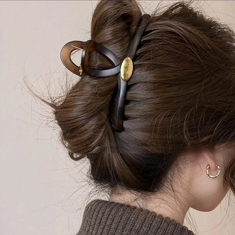 Large Hair Volume Multi- Grab Clip Shark Clip Back Head Black Frosted High Sense Hairpin Hairpin Yiwu Accessories