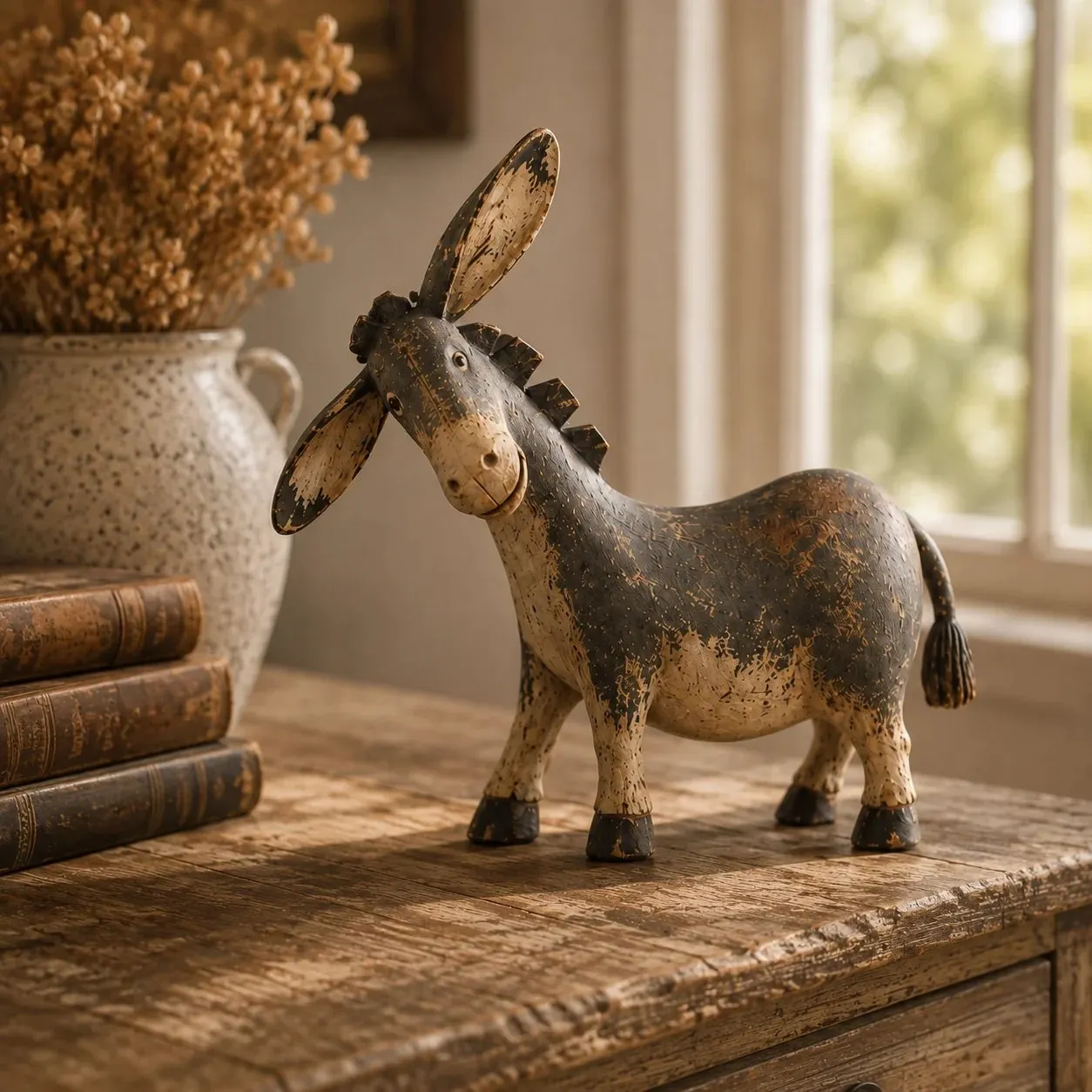 Rustic donkey figurine