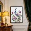 Diamond Painting-DIY Sparkling Special Shaped Pearl Drill Peacocks and Peonies(30x40cm)