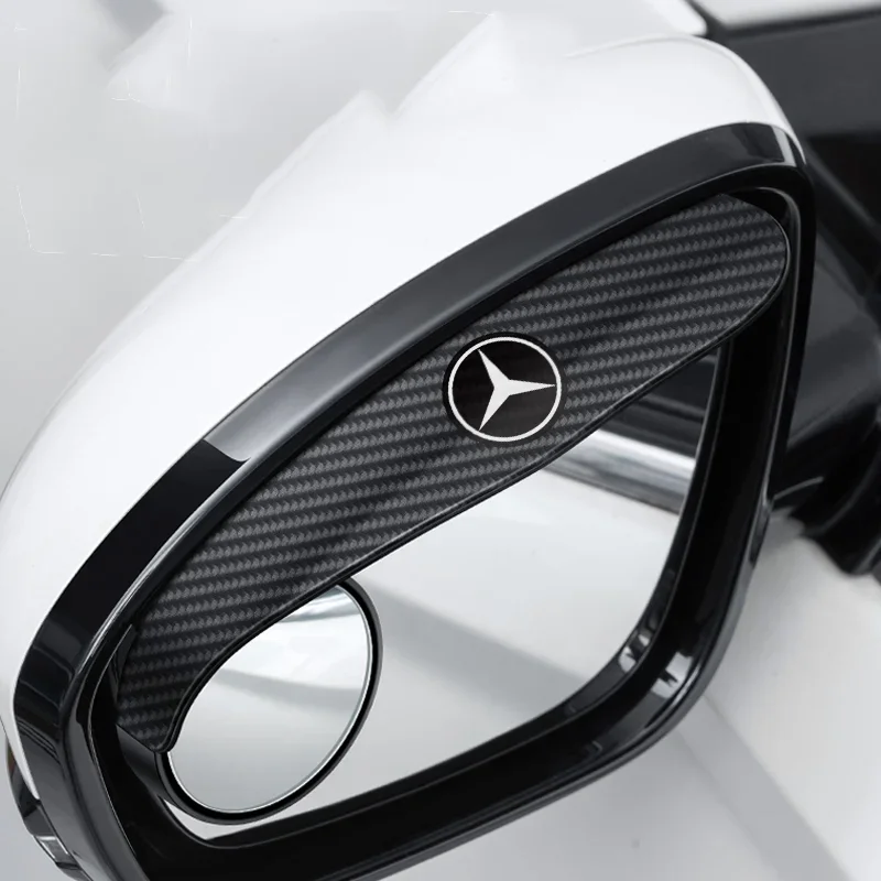 🔥Hot Selling🔥Exclusive Logo🔥 Car Rear View Mirror Small Round Mirror Rain Eyebrow (2PCS)