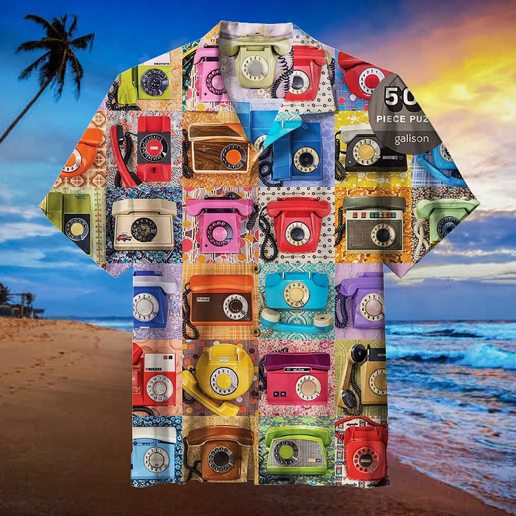 Vintage Telephone |Unisex Hawaiian Shirt