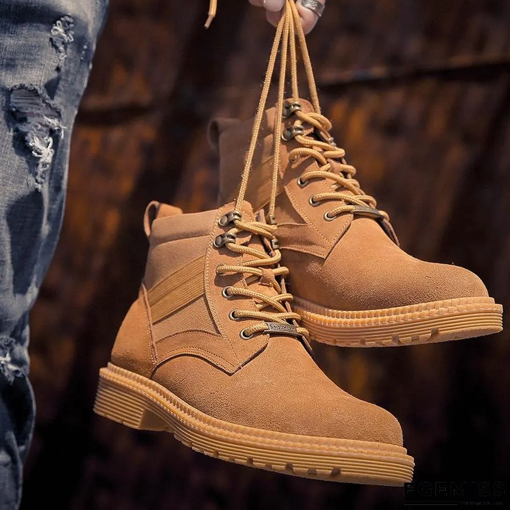 Martin Boots Mens British Outdoor Riding Casual High-Top Shoes Leather Trendy Brand | EGEMISS
