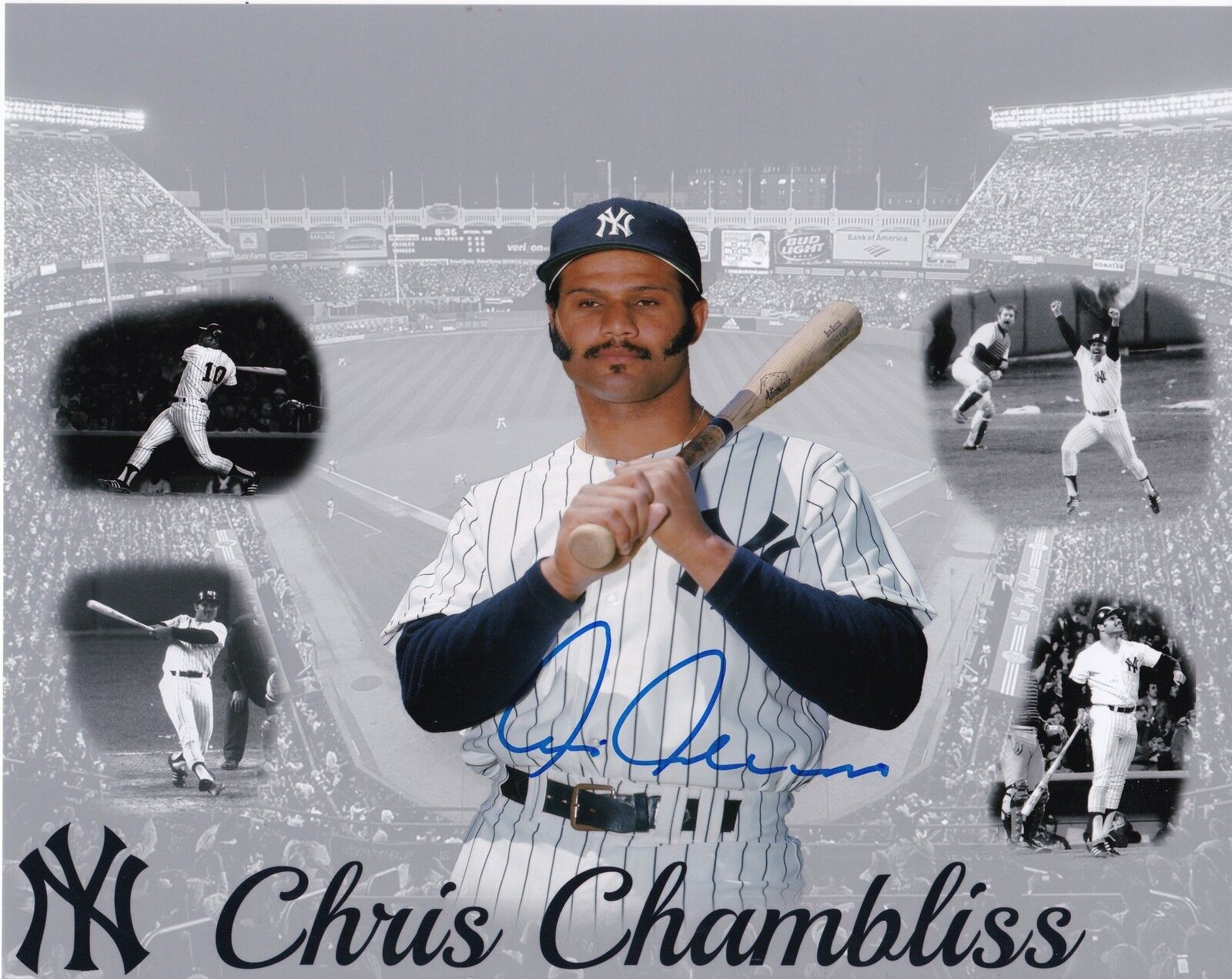 CHRIS CHAMBLISS NEW YORK YANKEES ACTION SIGNED 8x10