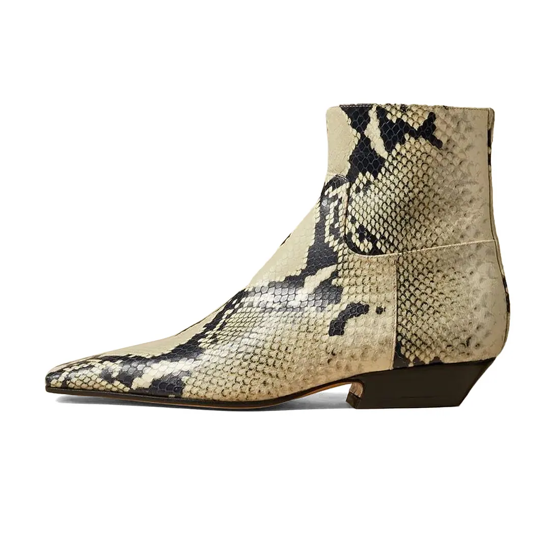 Dark Honey Square Toe Ankle Boots