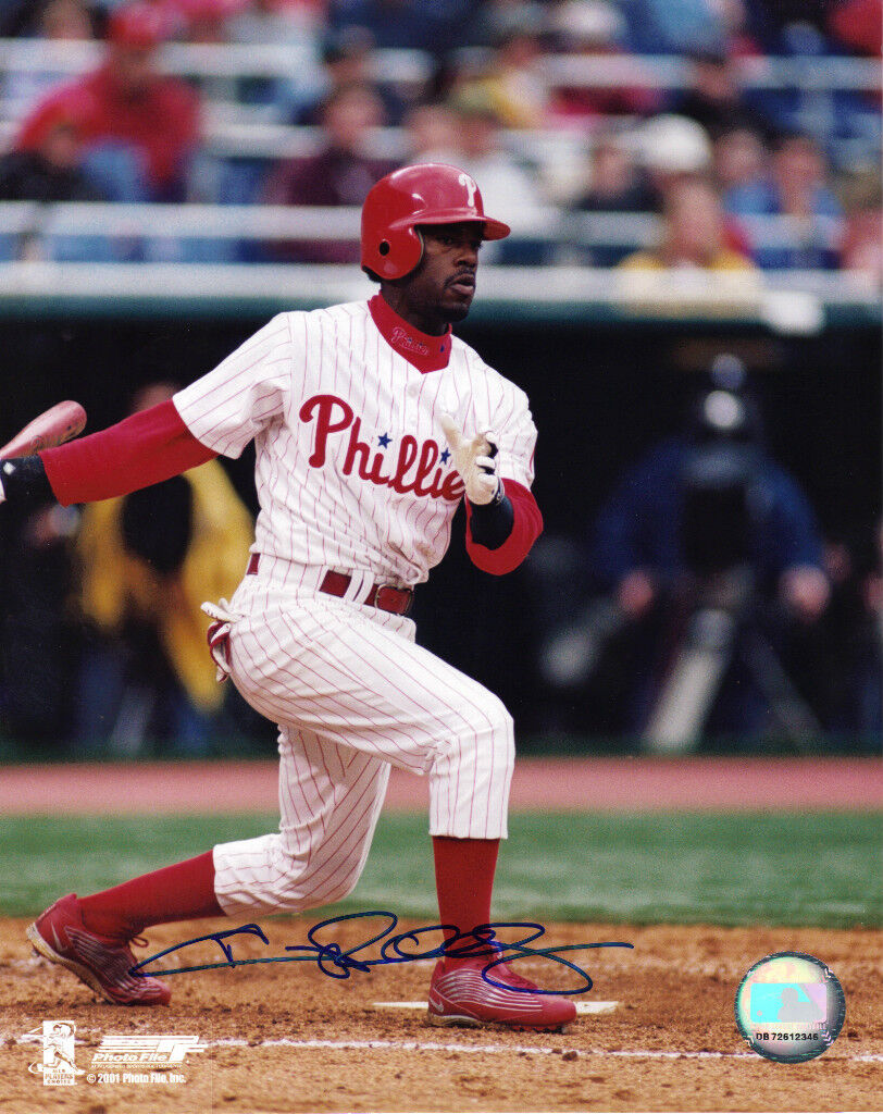 JIMMY ROLLINS PHILADELPHIA PHILLIES ACTION SIGNED 8x10