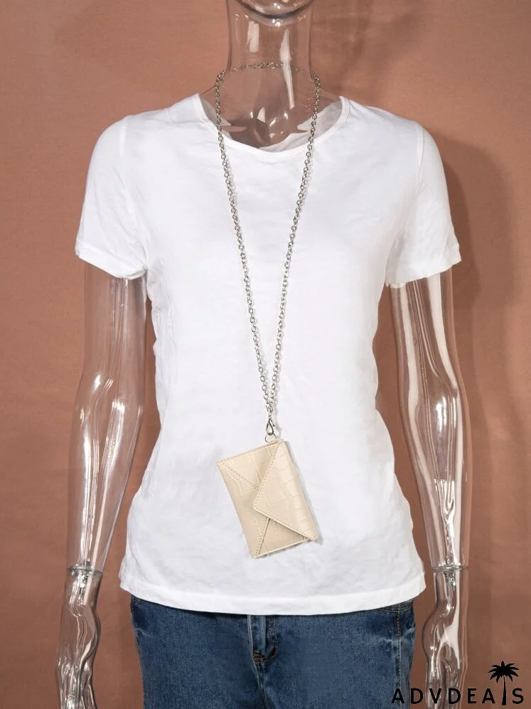 Croc Embossed Chain Purse