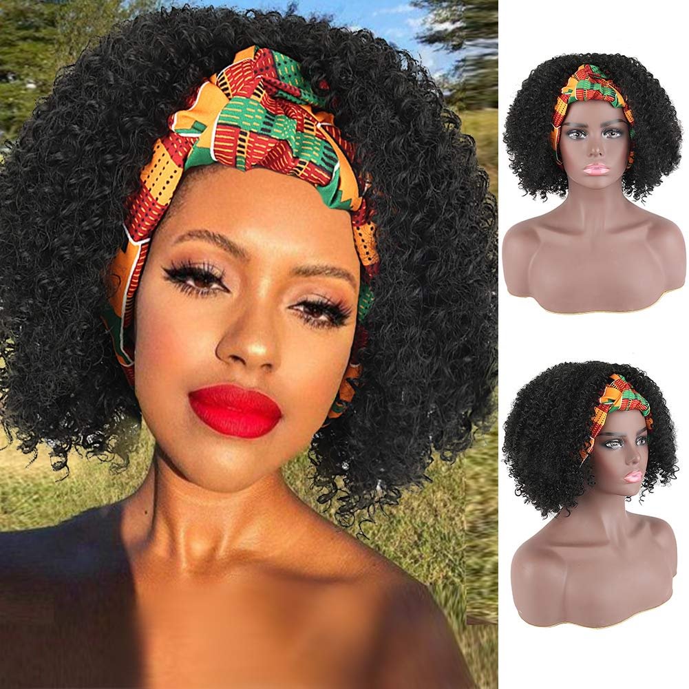Hot Sexy Kinky Wig with Bright Color Headband-elleschic