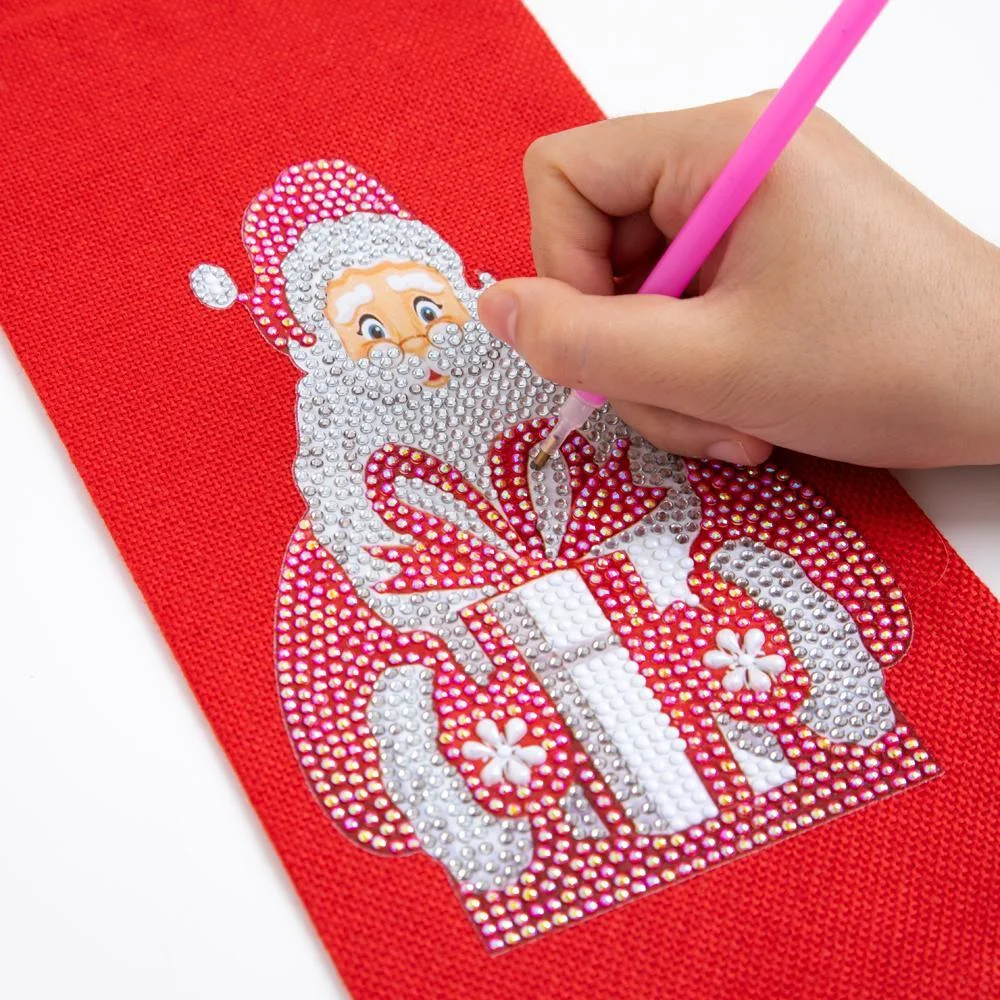 DIY Diamond Painting Xmas Wine Bottle Bag - Santa Claus