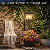 Outdoor Flower Pot Floor Lamp with Planter for Pathway Driveway Yard & Front Yard Decor Wall-Mount Solar Decorative Light Warm White Light Vintage Solared Porch Lights No Flowers Included