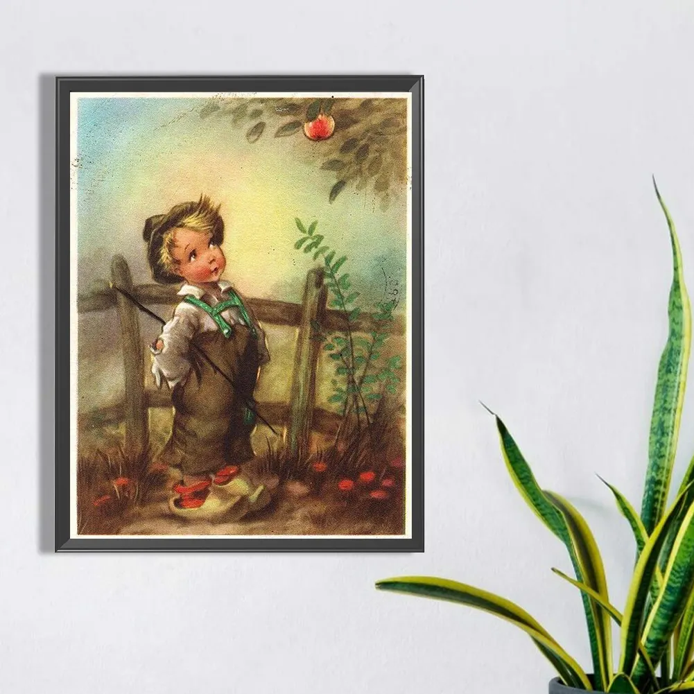 Full Round Diamond Painting 30*40cm - Retro Poster Kids