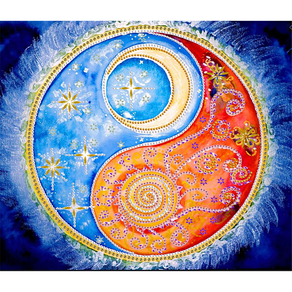 

Sun Moon - Special Shaped Diamond Painting - 40*35CM, 501 Original
