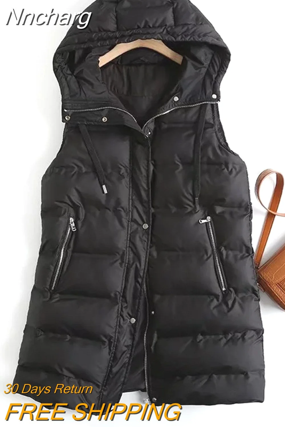 Nncharge Waistcoat Vest For Women Puff Hooded Vest 2023 Casual Sleeveless Jackets Chic Lady Winter Warm Jacket Coats Outfits Traf
