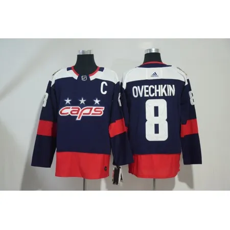 Men's  Washington Capitals #8 Alexander Ovechkin Navy 2018 NHL Stadium Series Authentic Pro Stitched NHL Jersey