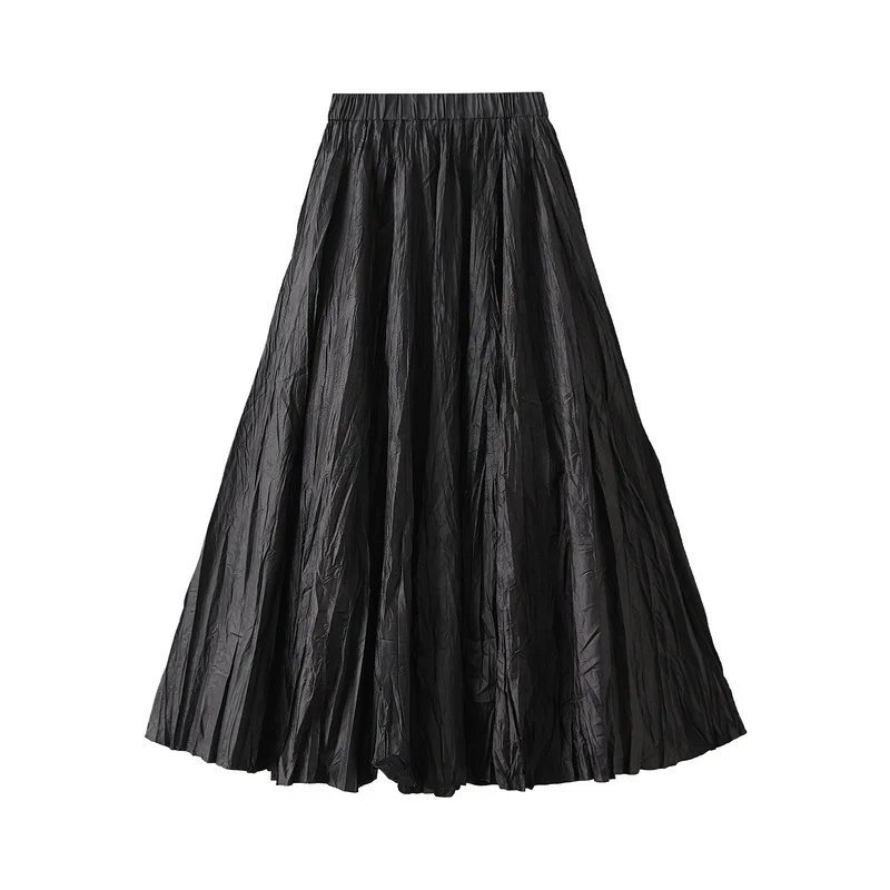Nigikala Nigikala Luxury Design Wrinkled Process Big Swing Dress Girls Spring Autumn And Winter Umbrella Skirt A Word Long Skirt High-End Feel Skirt 1872