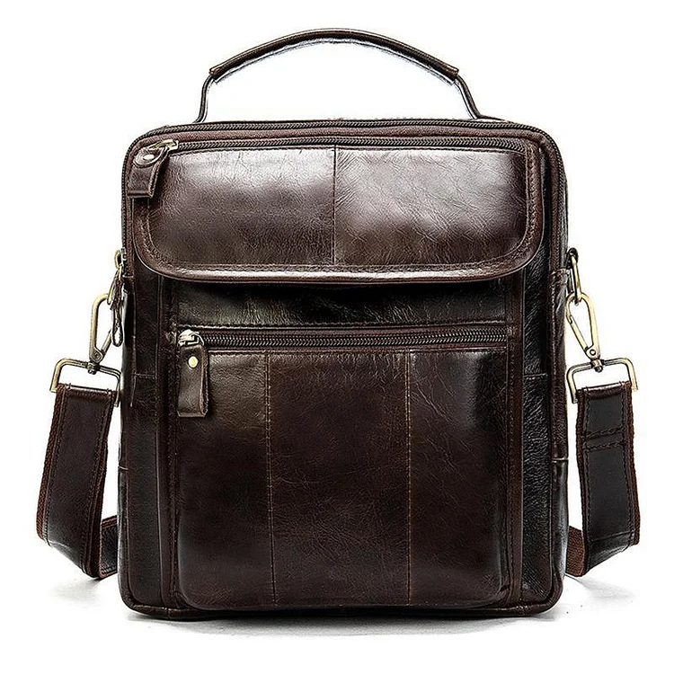Men's Retro Casual Leather Business Handbag Crossbody Bag